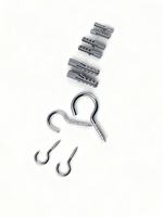 Woking – Kit de 113 crochets à vis robustes et tubes d'expansion, vis à œil plaquées zinc blanc, chevilles murales en plastique