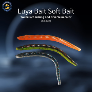 Leurres souples 95mm 2g, vers bioniques pour la pêche au bar, montages Texas, appâts de fond, en stock - Product Image 3