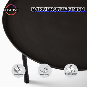 <span class=keywords><strong>Mesa</strong></span> de centro <span class=keywords><strong>redonda</strong></span> anidada con acabado de cobre oscuro Vintage, tamaño de sala de estar minimalista, <span class=keywords><strong>mesa</strong></span> combinada <span class=keywords><strong>redonda</strong></span>, Salón bajo - Product Image 2