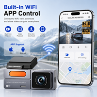 Caméra de tableau de bord de voiture la plus vendue avec contrôle Wi-Fi via application, enregistreur DVR avant 2K et arrière 1080P, surveillance 24h/24, enregistreur vidéo HD pour voiture