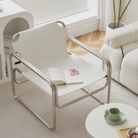 Fauteuil inclinable moderne en cuir souple en acier inoxydable, canapé-lit design, mobilier de loisirs pour hôtel, salon, maison, intérieur