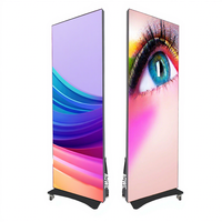 Panneau publicitaire LED mobile vertical grand format P1.86 960*2400mm HD 7680Hz avec roues, pliable et en cascade, pour animation