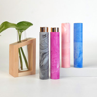 Flacon pulvérisateur portable en plastique à motif marbré avec tube en verre, rechargeable, pour cosmétiques, distributeur de voyage