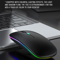 Souris sans fil rechargeable optique RGB portable ultra-mince pour PC portable, double mode BT 2.4G USB, du fabricant