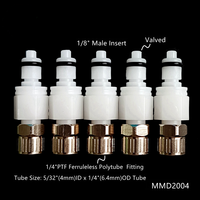 Raccord rapide fileté JU 1/4 " PTF à valve et sans valve, pour raccordement de tuyaux, couplage traversant, à déconnexion rapide