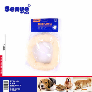 Anello da masticare per cani in pelle di Rawhide bianco da 15cm da 12 confezioni per la toelettatura per animali domestici per la pulizia dei denti - Product Image 1
