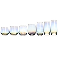 Amazon Venda Quente Amostra Grátis Rainbow Color Stemless Copo de Vinho Taças de Champanhe de Vidro Copo De Vidro