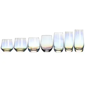 Copa de vino sin tallo, vaso de cristal de Color arcoíris, flautas de champán, gran oferta - Product Image 1