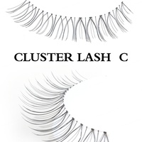 Faux cils faits à la main, prix d'usine, nœuds noués à la main, fibre végétale, bande transparente naturelle, pour une longueur de 8 à 15 mm, 25+ réutilisables, 5