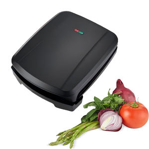 Presse Bbq plate à 4 tranches et couvercle à ouverture facile avec stockage de poussière/vidange d'huile Gril à faible teneur en matières grasses Grill Panini de contact portable - Product Image 1