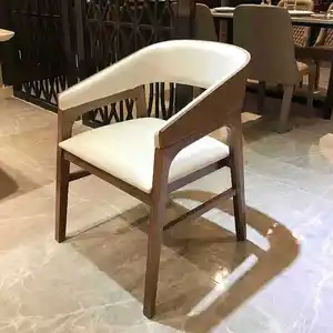 Nordic Light luxury solid wood dining chair ash wood backrest comfortable cushion house hold simple Italian dining chair