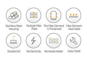 Filtre purificateur d'eau pour robinet de cuisine en acier inoxydable 304 SS304 avec filtre céramique au charbon, à fixer sur le robinet - Product Image 5