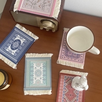 Sous-verres à pompons en tissu polaire, style moderne, imprimés UV, isolants thermiques, serviettes de table, accessoires photo, sous-verres imprimés pour tasses