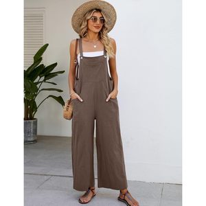 Overol de Algodón para Mujer FOXA, Corte Holgado, Pierna Ancha, con Bolsillos, Ropa Casual - Product Image 2