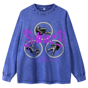 <span class=keywords><strong>MC</strong></span> BUILD Impression DTG personnalisée T-shirt surdimensionné à manches longues Sweat-shirt 400Gsm T-shirt graphique surdimensionné pour unisexe - Product Image 2