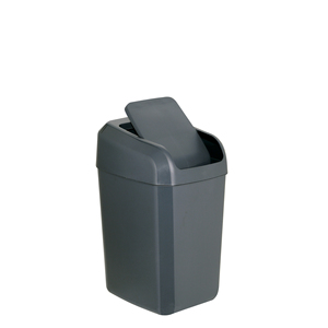 TROYA 15-liter waste <b>bin</b> with swing <b>lid</b>. White. DENOX plastic waste <b>bin</b> - Product Image 1