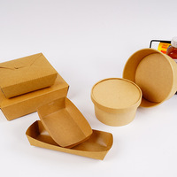 Boîte d'emballage alimentaire jetable en carton kraft à prix réduit, avec plateau fixe, imprimée offset, personnalisable, Wenzhou