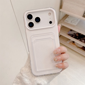 <b>Candy</b> Color Transparent Flip Card Slot Wallet Mobile Phone case for IPhone17 Anti-fall Protective case for 17 Pro Max - Product Image 6