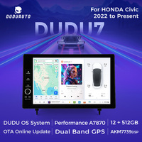 DUDUAUTO DUDU7 A7870 AKM7739 VELVET DSP 12+512G Stereo Mobil untuk Honda Civic 2022-Sekarang Generasi ke-11 FE FL