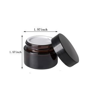 5ml 10ml 15ml 20ml 30ml 50ml 60ml 100ml 250ml Amber Glass Cosmetic Containers Plastic Recyclable for Body Butter Eye Cream Skin - Product Image 3