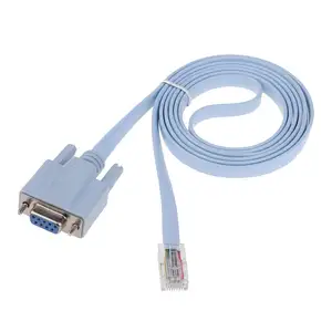 RJ45 konverter adaptor kabel konsol jaringan, laki-laki ke DB9 RS232 perempuan 1.5m 4.9ft untuk Cisco Switch Router