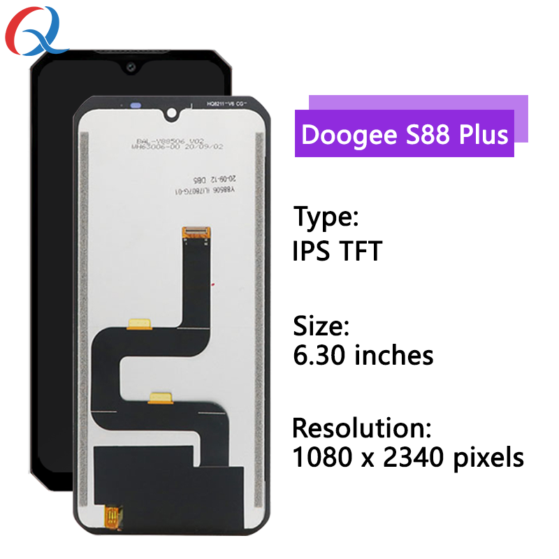 Display LCD Di Ricambio Per Doogee S88 PRO E S88 Plus - Schermo 6.3 Pollici Con Kit Riparazione E Pellicola Temperata