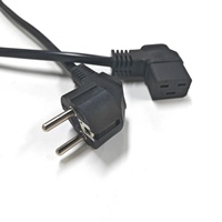 Câble d'alimentation CA avec fiche Schuko CEE7/7 européenne à 3 broches et cordon d'extension d'alimentation IEC C19 à angle gauche de 90 degrés pour PDU