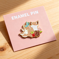 Épinglette en métal émaillé dur de haute qualité, design personnalisé, logo personnalisé, épinglette souvenir de renard de dessin animé, épinglette de revers