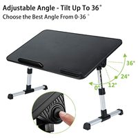 Support d'ordinateur portable multi-angle réglable, table d'étude pliante pour la maison et le lit avec ventilateur