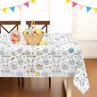 Nappe de pique-nique à colorier pour enfants, motif floral, impression personnalisée, nappe en papier jetable à colorier