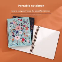 Carnet numérique portable à spirale en cuir, couverture rigide, à feuilles mobiles, motif floral, résistant aux déchirures, 80 feuilles – Nouveauté très prisée