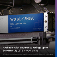 Hard Drive Internal Baru Blue SN 580 500GB NVMe Gen4 X4 Antarmuka PCIe Kecepatan Baca 4150 MB/s Termasuk Kemasan