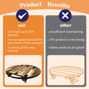 Ruedas para plantas Soporte para interiores y exteriores Soportes para plantas resistentes con ruedas Tary-Rolling Plant Caddy Cart Mover Roller Caster - Product Image 3