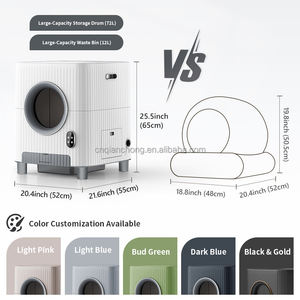 Bac à litière automatique à nettoyage automatique au design <span class=keywords><strong>unique</strong></span> avec contrôle par application pour plusieurs chats, contrôle de l'élimination des odeurs, bac à litière intelligent pour chat - Product Image 2