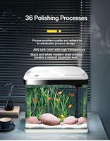 Aquarium de bureau tout-en-un en verre, en promotion, avec pompe filtrante silencieuse intégrée et éclairage LED, pour la décoration de la maison et du bureau.
