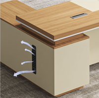 Ensemble de bureau et chaise en bois de style exécutif, design minimaliste moderne pour bureau à domicile et appartement, bureau de PDG