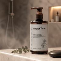 Gel Douche KIDLEY WINY Parfum Hibiscus 350ml, Gel Douche Botanique Doux, Mousse Riche, Fourniture de Salle de Bain pour Hôtels, Gîtes et Usage Domestique