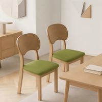 Chaise de salle à manger vintage du milieu du siècle en bois massif avec assise et dossier rembourrés en cuir PU pour une utilisation à la maison