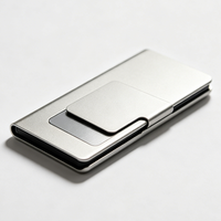 Dompet Pria Minimalis Anti-RFID dari Baja Tahan Karat, Dibuat dengan Mesin CNC Berkualitas Tinggi, Ultra Tipis, Tempat Kartu untuk Bisnis dan Perjalanan, Tempat Kartu Kredit