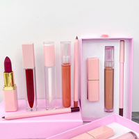 Emballage cosmétique rigide en matériaux recyclés écologiques, boîte en papier, plateau intérieur personnalisable, laminage mat, gloss à lèvres, crayon à lèvres