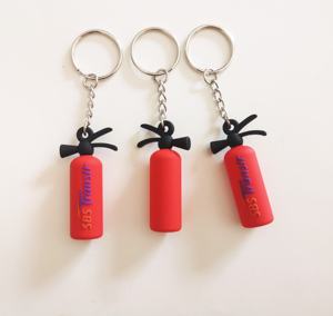 พวงกุญแจยางรูปถังดับเพลิง 3 มิติ พวงกุญแจแบบนิ่ม พีวีซี  พร้อมโลโก้สั่งทำได้ - Product Image 3