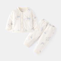 Conjunto de Ropa de Casa para Bebé de Algodón, Diseño Clásico Personalizado, Otoño Invierno, Pantalones y Ropa Cálidos y Gruesos