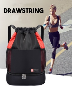 Sac à cordon multifonctionnel en nylon imperméable de grande capacité, sac de sport de voyage en polyester, sac à dos à cordon pour le basketball - Product Image 6