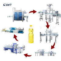 Ligne de remplissage de boissons à base d'huile comestible LWT, remplissage automatique de bouteilles en verre, bouchage, étiquetage, emballage sous film rétractable