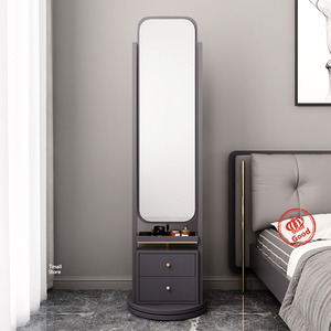 Vente en gros 360 °   <span class=keywords><strong>Miroir</strong></span> sur pied rotatif pleine longueur avec rangement, <span class=keywords><strong>miroir</strong></span> organisateur autoportant pour chambre et entrée - Product Image 2