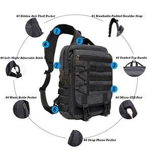 Meilleur créateur de mode hommes <span class=keywords><strong>edc</strong></span> avant bandoulière cordura poitrine sac à bandoulière pour hommes moto avec sangle - Product Image 3