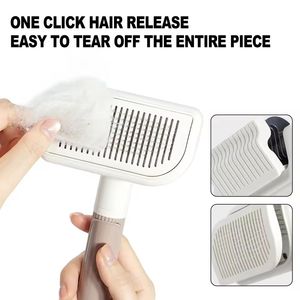 3-In-1 <b>Pet</b> Grooming <b>Brush</b> Kit For Cats Multifunctional Shedding Comb Gentle On Hands Plastic Design - Product Image 2