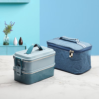 304 Edelstahl Dreifach Unterteilte Rechteckige 800ml Lunchbox mit Kunststoffdeckel Mikrowellengeeignet Anti-Überlauf Versiegelte Kantine