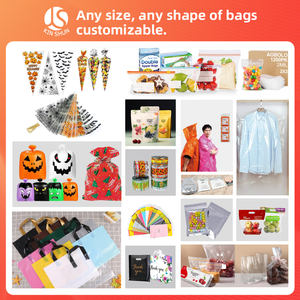 Sacs à bonbons réutilisables personnalisés 12x15 pouces, sac à provisions découpé à la main en plastique pour l'emballage des vêtements - Product Image 6