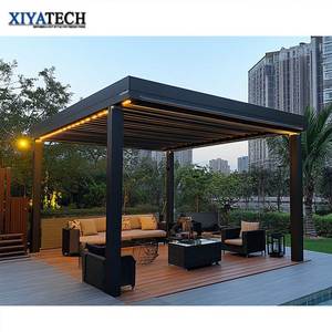 Xiyatech יוקרה חיצונית גזיבו שמש מרפסת חופה גזיבו חשמלי ביוקלימטי רובד אלומיניום חזק - Product Image 2